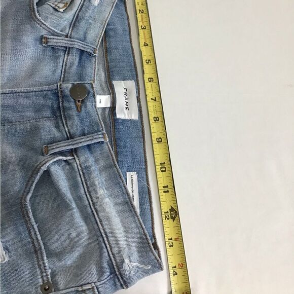 Frame Denim Alemany Skinny Leg Distressed Raw Hem Jeans Size 28 - Picture 8 of 10